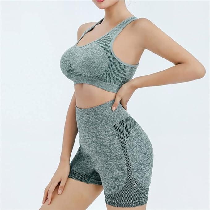 Conjunto desportivo mulher 2 peças cinzento - tamanho único