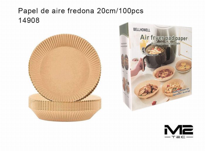 Papel absorvente para Air Fryer 20 cm – 100 Unidades