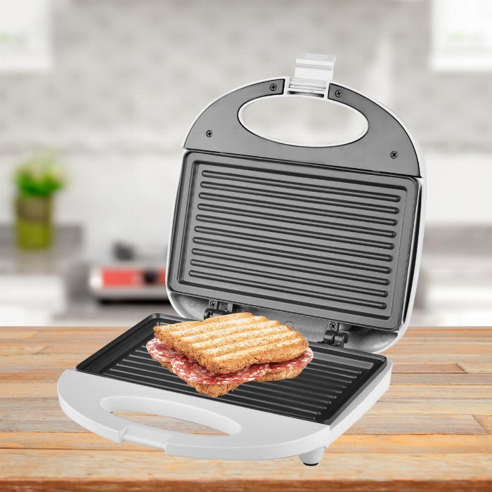 Sandwichera Grill com revestimento antiaderente 750W Capacidade para 2 Sanduíches de toque frio