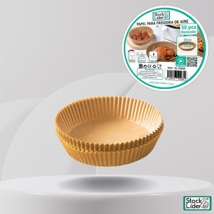 Papel redondo para fritadeira de ar 50 unidades