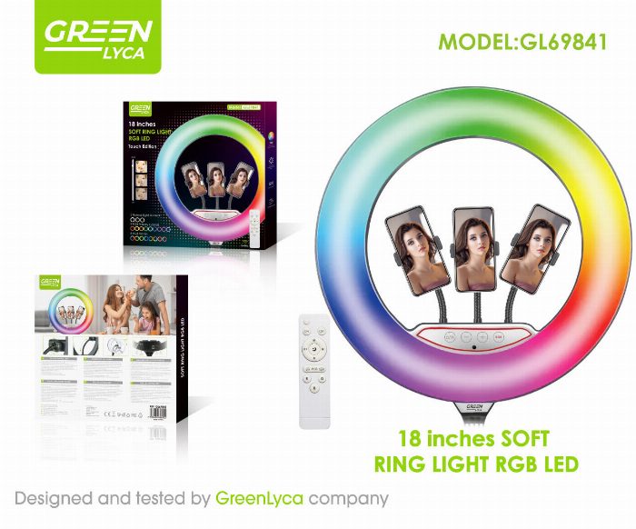 Luz LED de 18” com controlo de toque para fotografia e vídeo