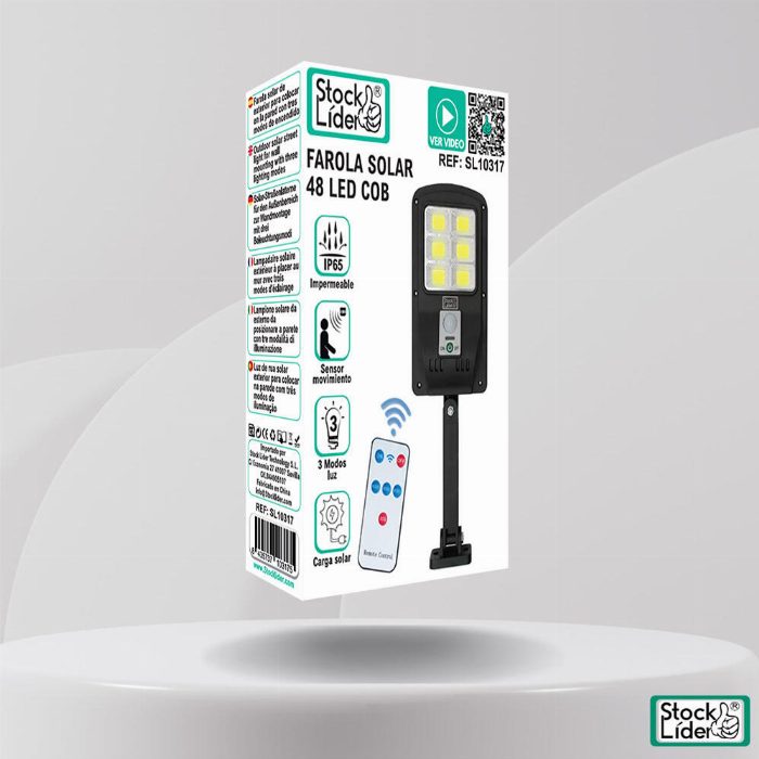 Lâmpada de rua solar 48 LED COB