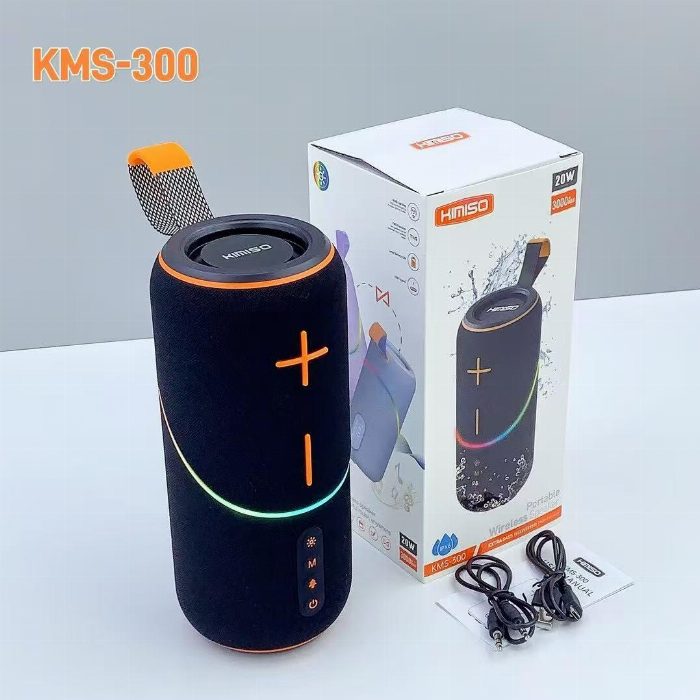 Coluna Bluetooth KMS-300 TWS com som estéreo poderoso