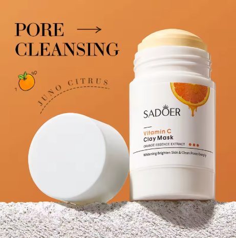 Máscara facial de argila com vitamina C Sadoer