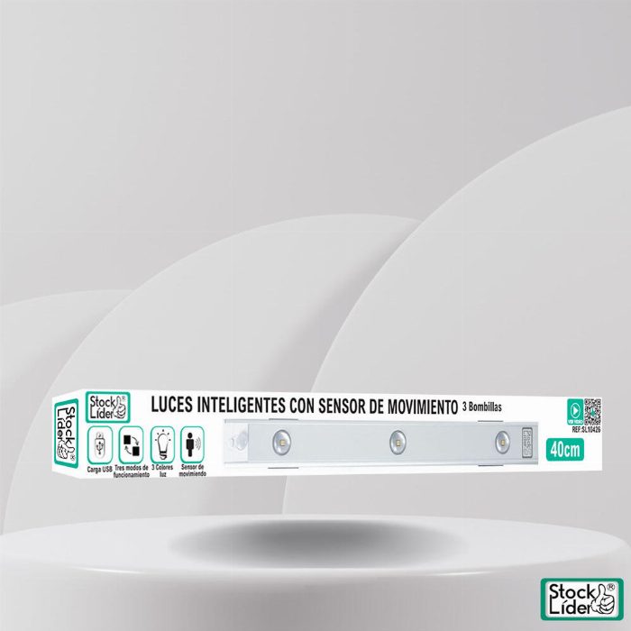 Luzes inteligentes com sensor de movimento 3 lâmpadas