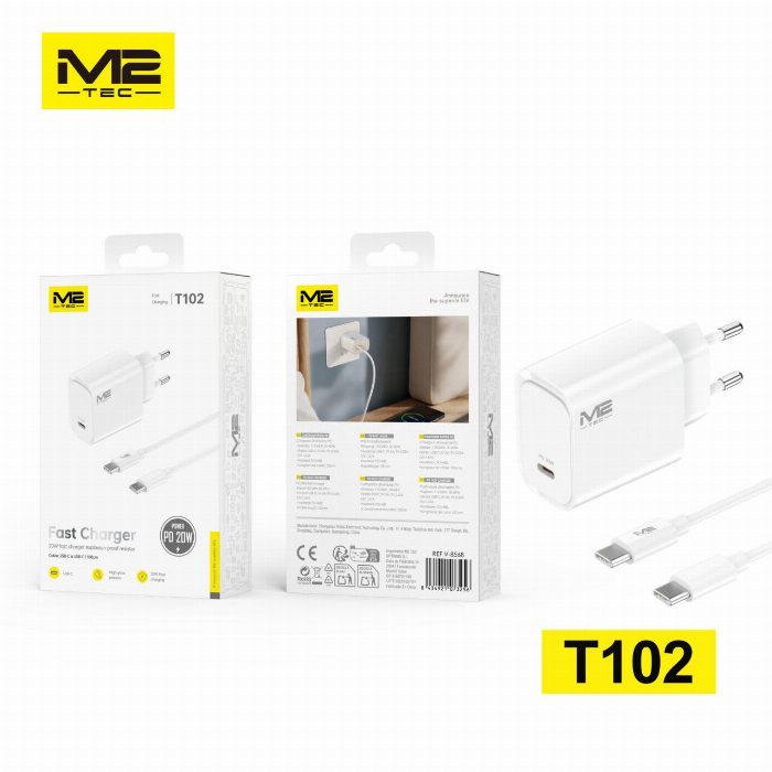 Carregador USB-C, 20 W, com cabo USB-C para USB-C 100 cm
