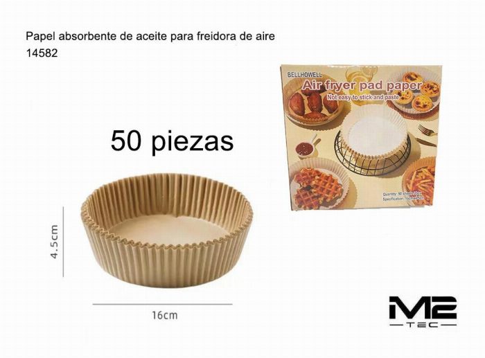 Papel absorvente da fritadeira de ar – 50 unidades
