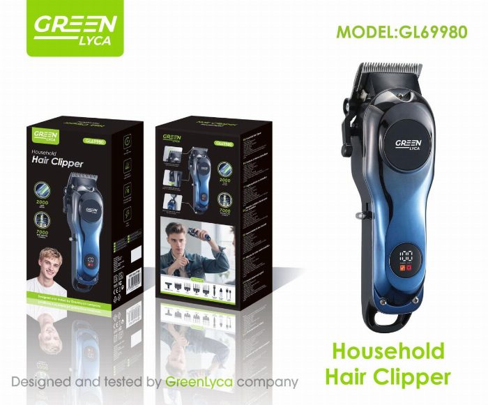 Máquina de corte de cabelo profissional com bateria de 2000mAh e motor de 7000RPM