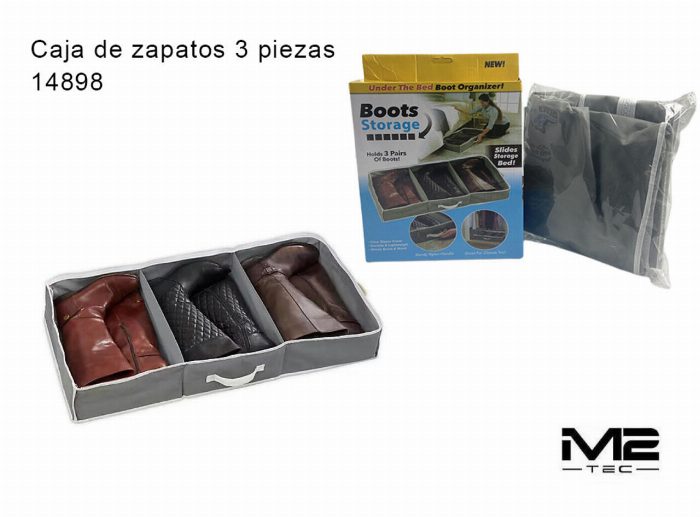 Organizador de sapatos de tecido com 3 seções – prático e funcional