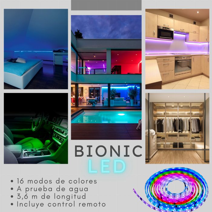 16 cor ajustável LED tira, impermeável e com comando incluído