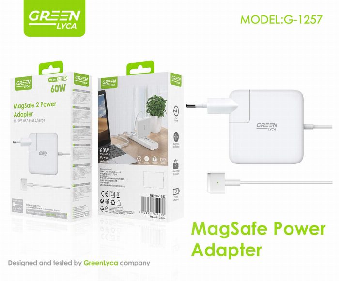 Carregador T-Tip, 60 W, 16.5v3. 65A, MacBook pro MagSafe