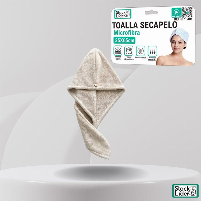 Toalha secadora de cabelo 25x65 cm