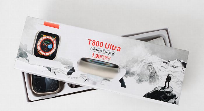 Smartwatch T800 Ultra com ecrã de 1.99" e carregamento sem fios