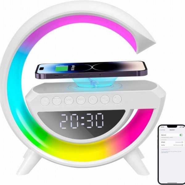 3 em 1 Bluetooth G coluna + carregador sem fio + lâmpada LED
