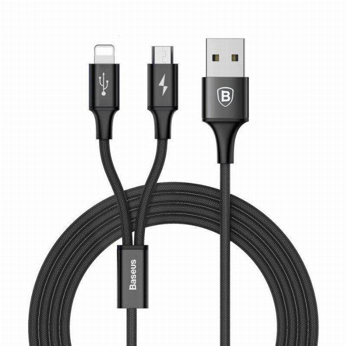 Cabo USB 2-em-1 3A 1.2M