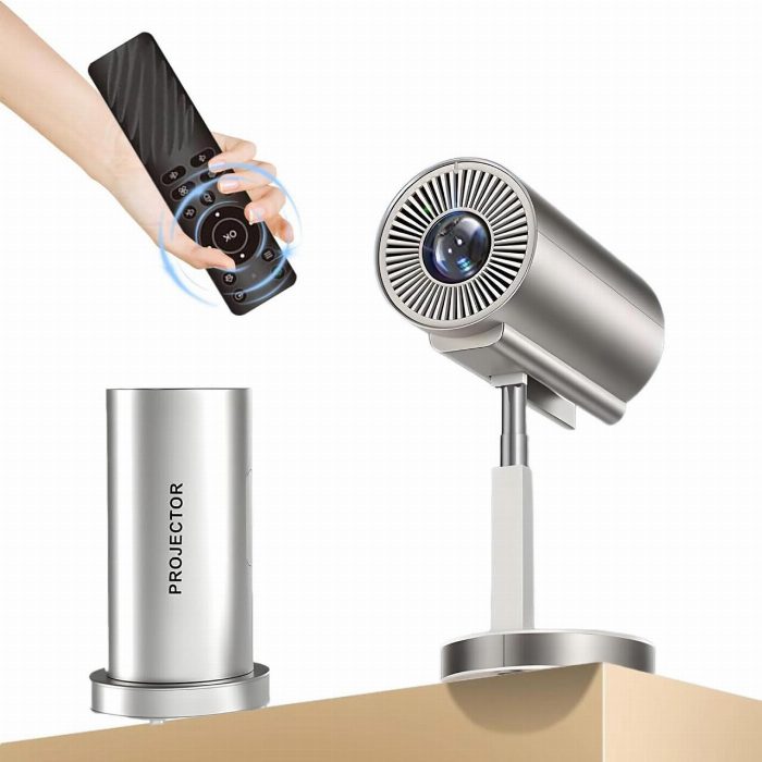 Projetor inteligente sem fio WiFi + Bluetooth com cabeça ajustável 90 °