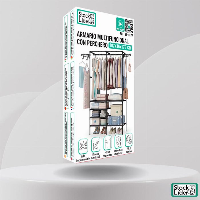Guarda-roupa multifuncional com cremalheira