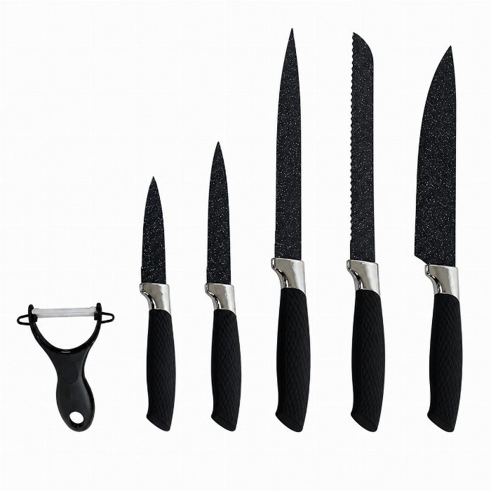 Conjunto de 6 facas de cozinha com cano antiaderente