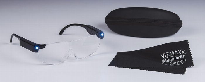 Óculos de ampliação com luz LED