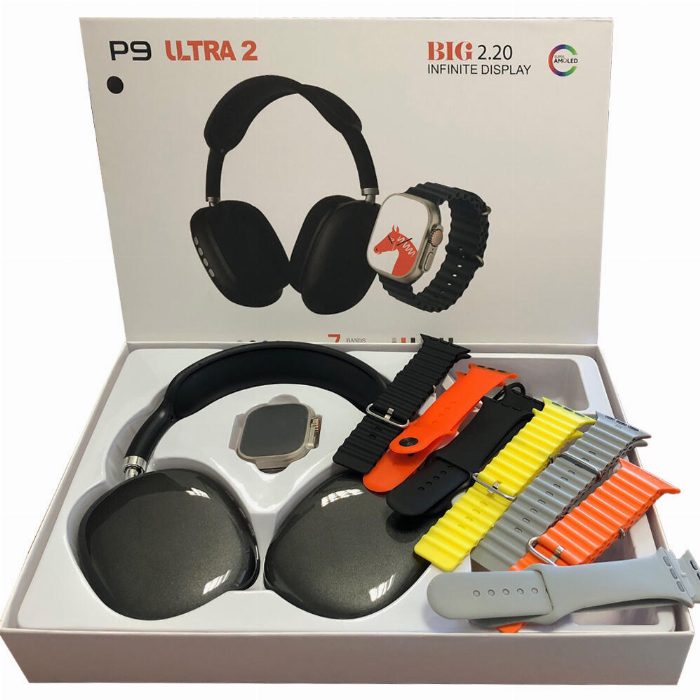 Smartwatch Ultra 2 com auscultadores diadema P9