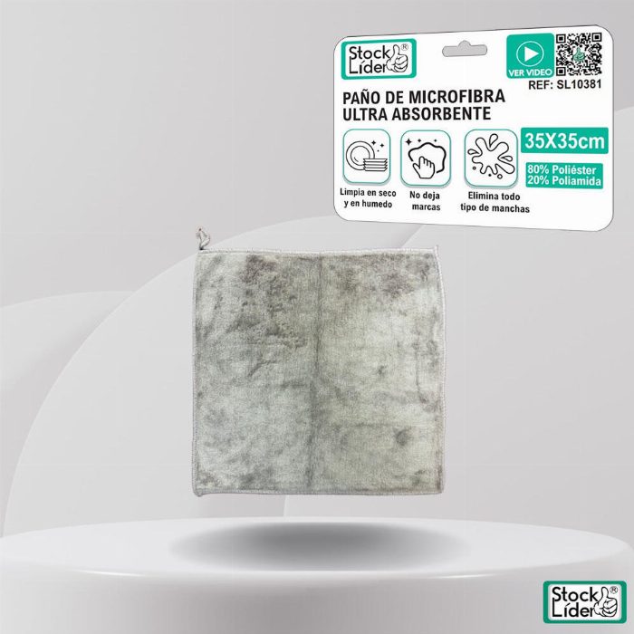 Pano de microfibra ultra absorvente 35x35cm