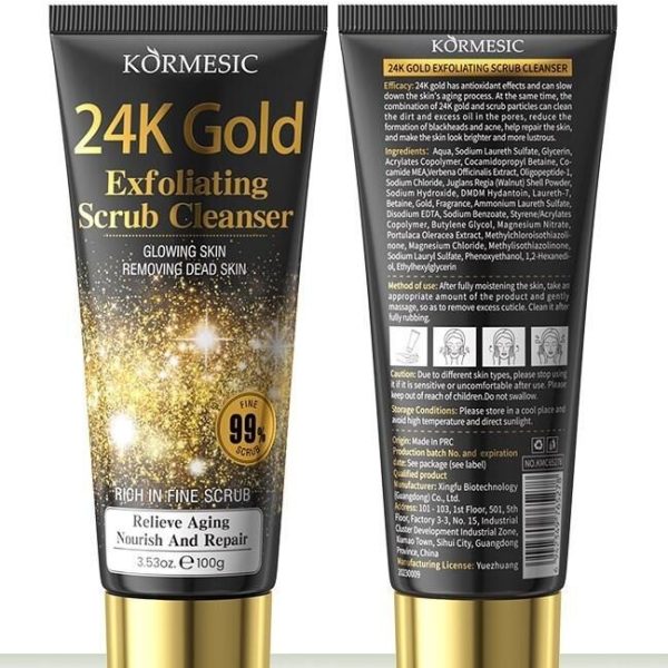 24K limpador facial esfoliante
