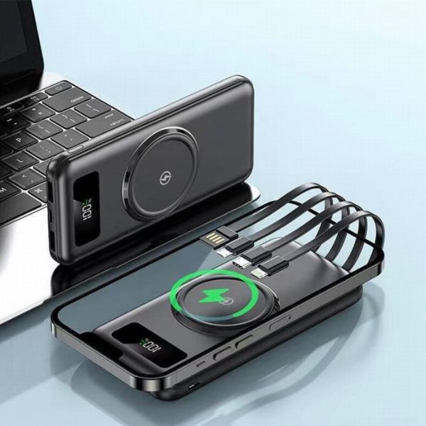 Powerbank carregamento sem fio e cabos