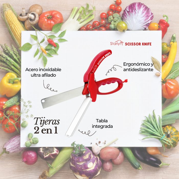 2 em 1 Tesoura de Cozinha com Mesa Integrada