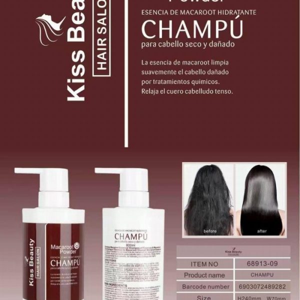 Essência de Champu de macaroot 800ML hidratante Kiss Beauty