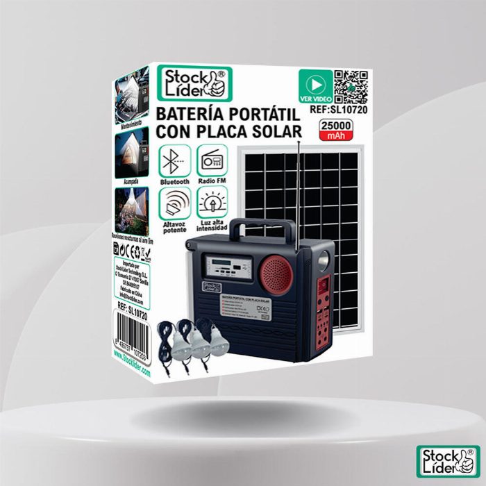 Bateria portátil com placa solar