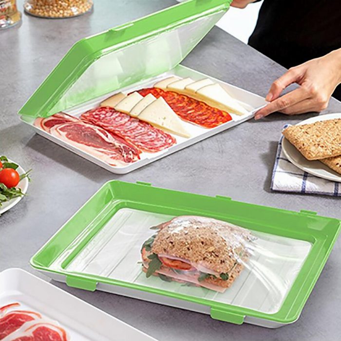 Pack x 3 bandejas empilháveis de conservação de alimentos com sistema de semi-úmido hermético