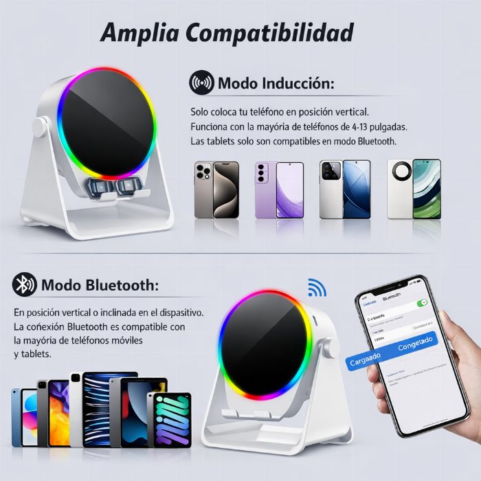 Coluna Bluetooth de indução para telemóvel
