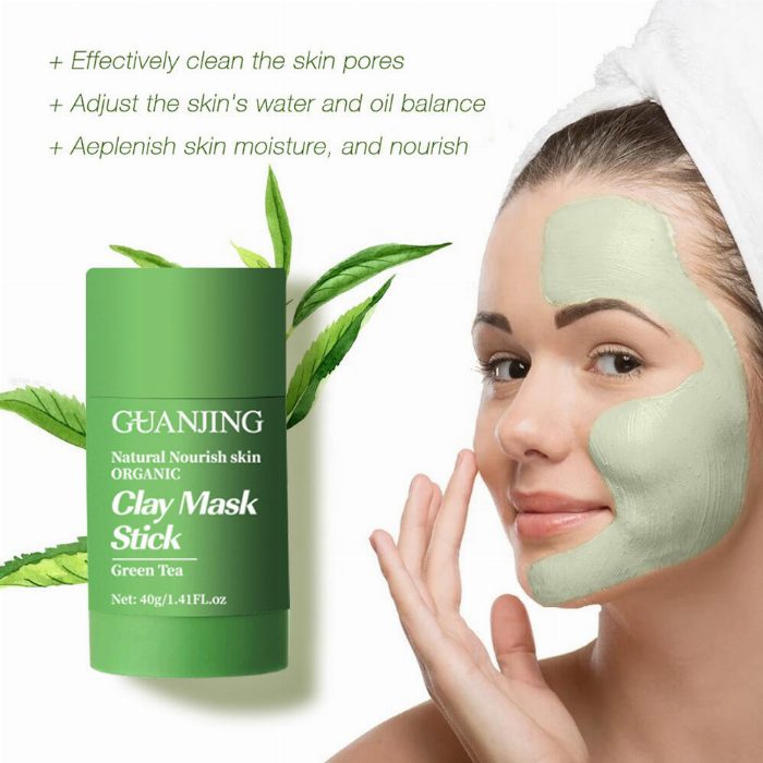 Embalagem facial massageador + máscara de chá verde