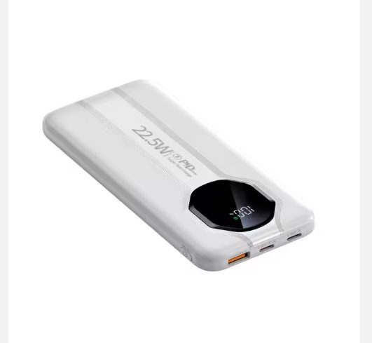 Banco de potência 10000 mAh PD 22.5W com cabos integrados