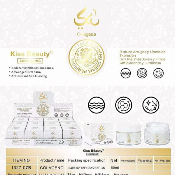 Creme Facial Refino Colágeno Esência Árabe 50 ml Kiss Beauty