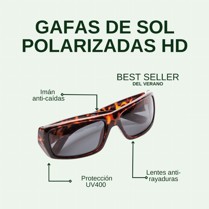 Óculos de sol polarizados com proteção UV400, lentes anti-arranhões e íman