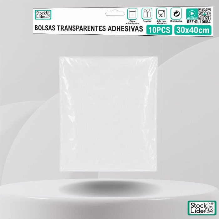Sacos transparentes adesivos