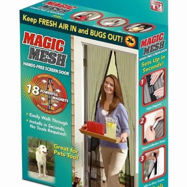 Rede magnética de mosquitos para porta com fechamento automático
