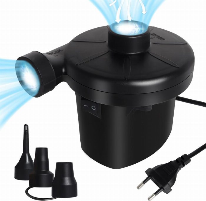 Inflador elétrico portátil 240V AC / 12V DC – 2 em 1 bomba de ar