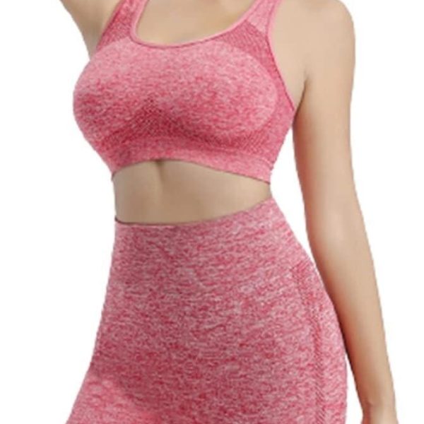 Conjunto desportivo feminino 2 peças vermelho - tamanho único
