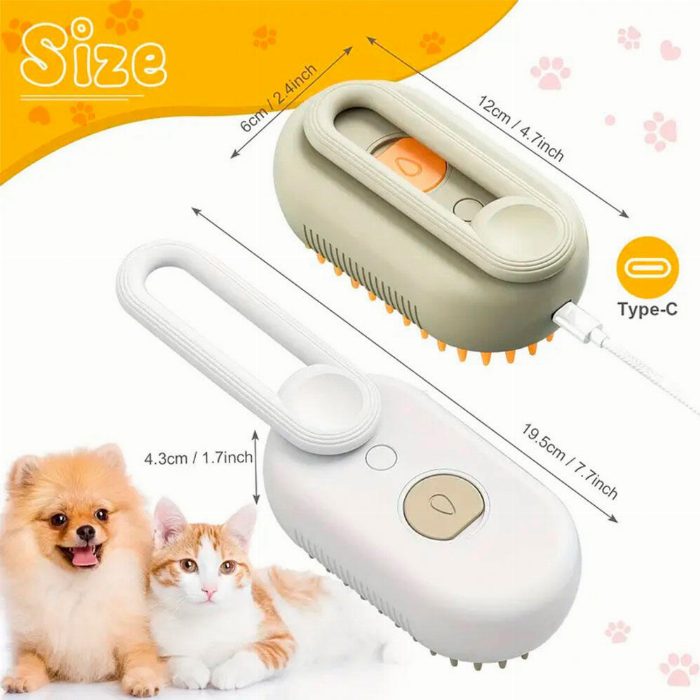 Escova a vapor para animais de estimação pack de 2 peças