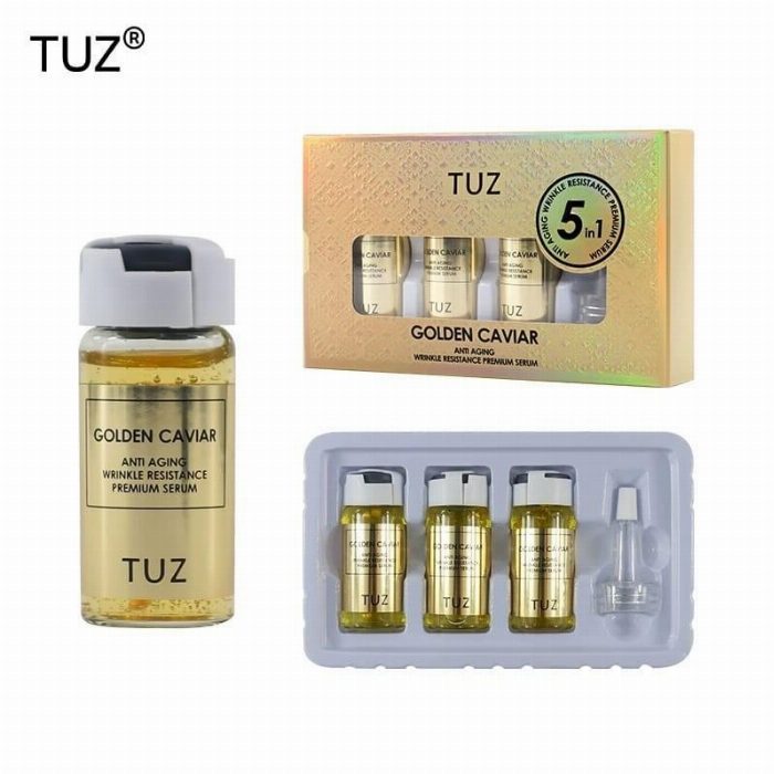 Sérum premium para rugas persistentes com extrato de levedura e caviar 5 em 1 3X10ML Tuz