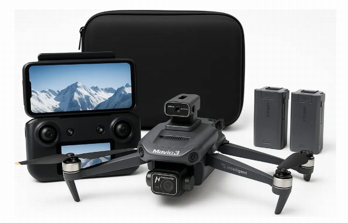 Dron D23, 4K, Sensor Obstáculo 2 Câmeras 3 Baterias Ecrã Preta