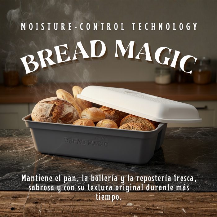 Recipiente hermético que mantém o pão fresco por mais tempo