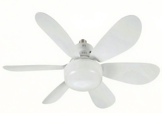 Ventilador de teto LED com lâminas retráteis e comando