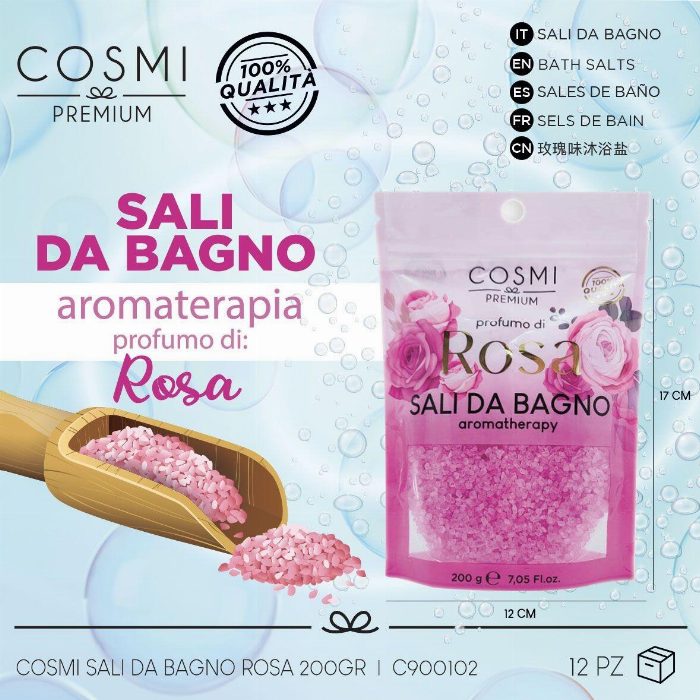 Aromaterapia de sal de natação Rosa 200g