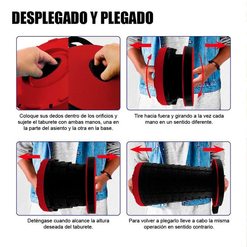 Banquinho telescópico dobrável 150 kg