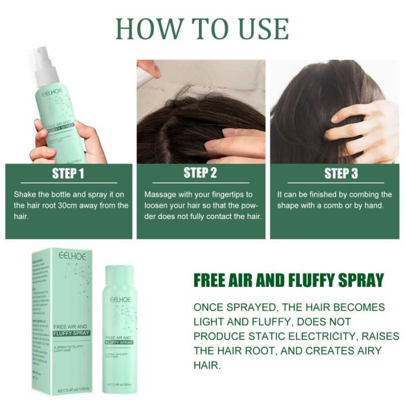 Spray de cabelo leve e esponjoso