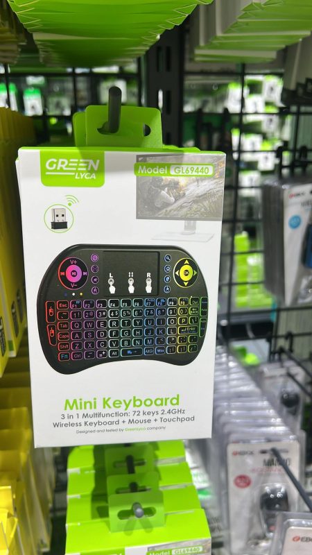 Mini teclado sem fio com touchpad rato LED backlight
