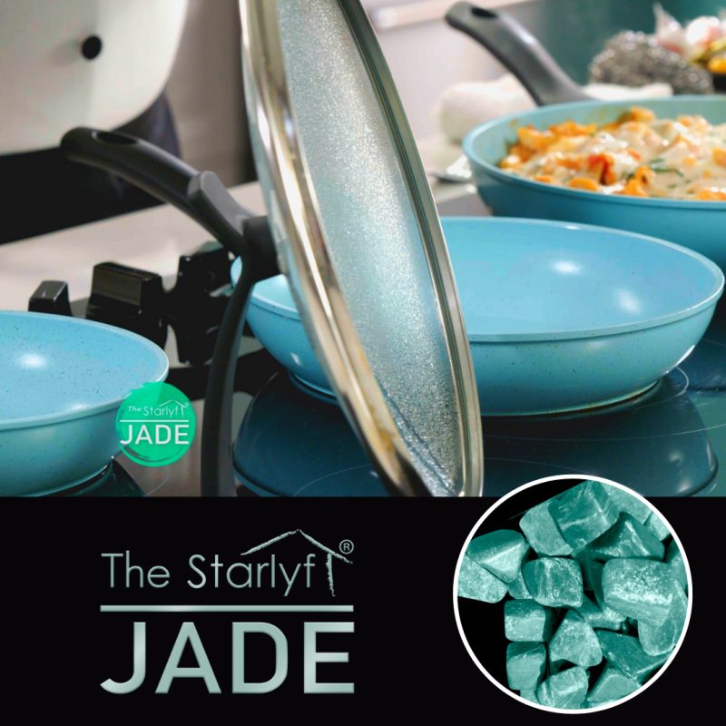 Panela antiaderente com revestimento em pó de cerâmica de jade